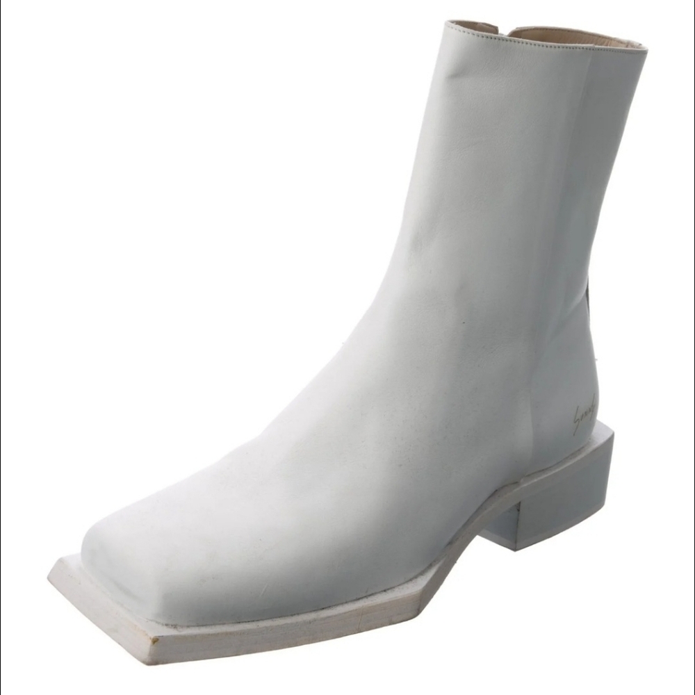 Stylish Reese Square White Men's Boots - Picture 3 of 12